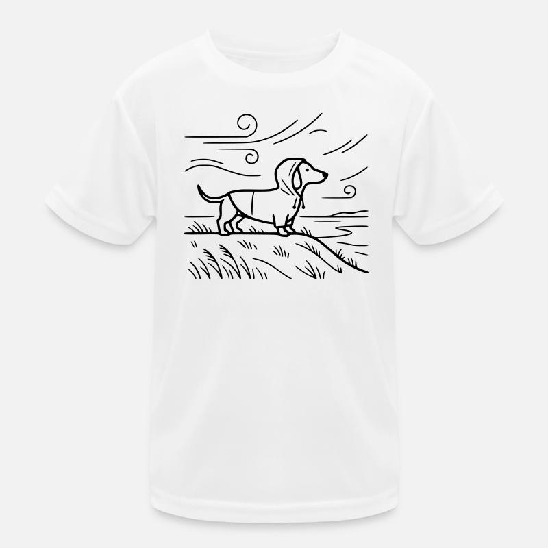 Dackel Küste Friesennerz Steife Briese Moin Kinder Funktions-T-Shirt