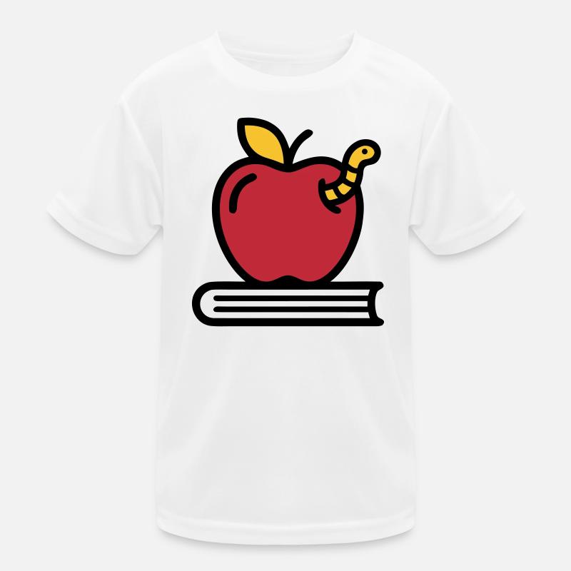Apple Book Worm Elementary School Kids Functional T-Shirt