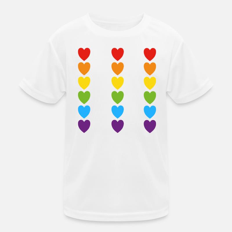Pride Rainbow Hearts Kids Functional T-Shirt