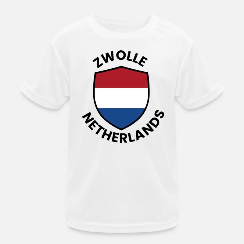 Zwolle Flag Shield Kids Functional T-Shirt