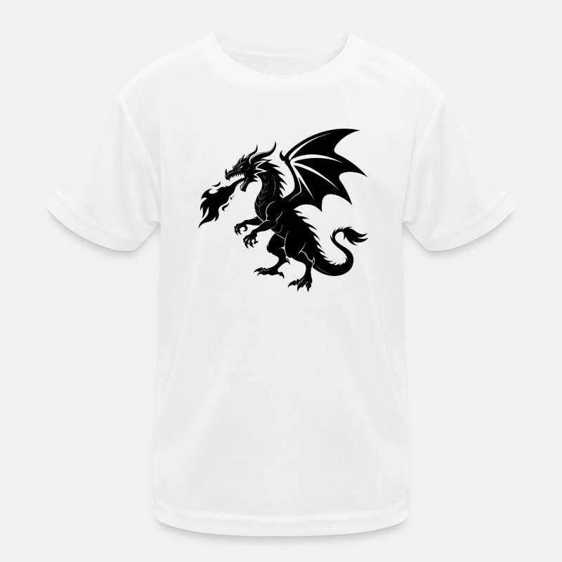 Fire Breathing Dragon Kids Functional T-Shirt