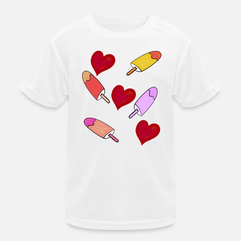  Eis Eiskrem Herzen Sommer Kinder Kinder Funktions-T-Shirt