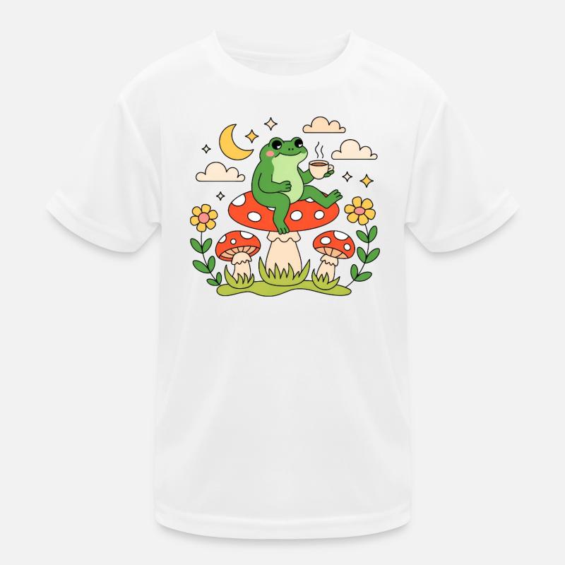 Café champignon grenouille Cottagecore T-shirt sport Enfant