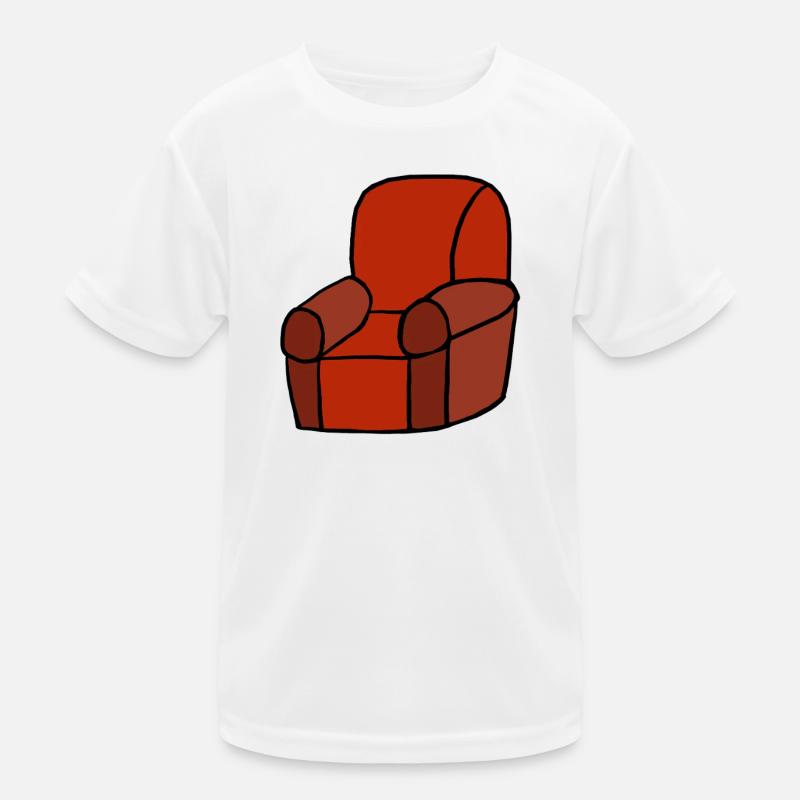 Roter Lounge-Sessel Silhouette Kinder Funktions-T-Shirt