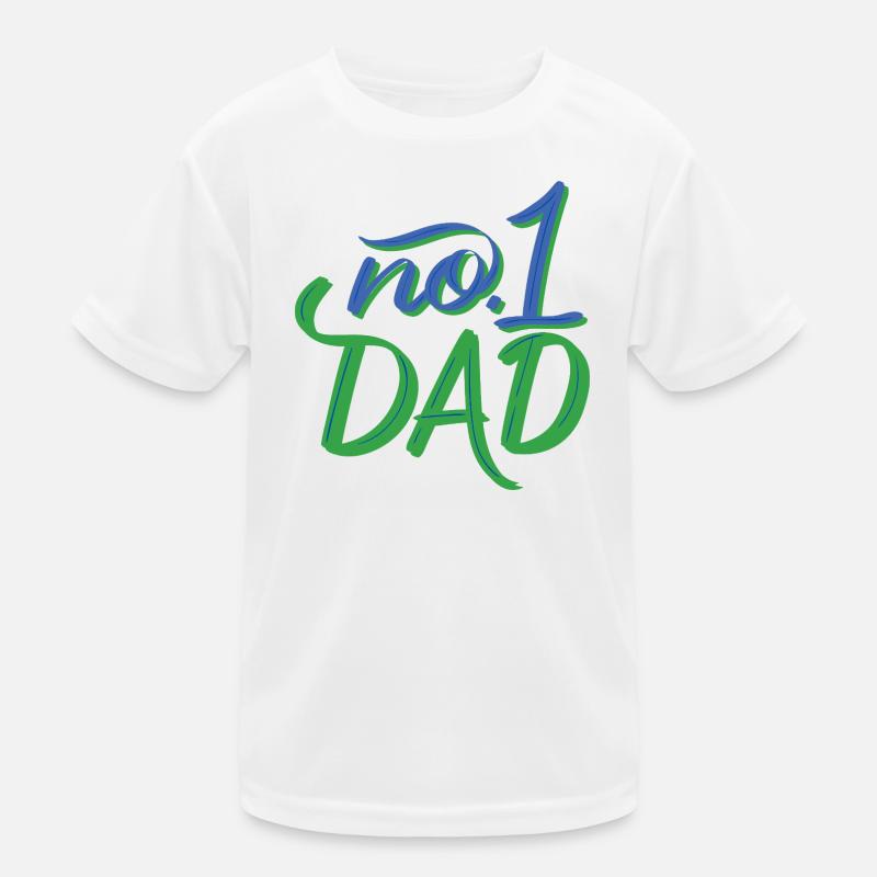 No.1 Dad – Handlettering Kinder Funktions-T-Shirt
