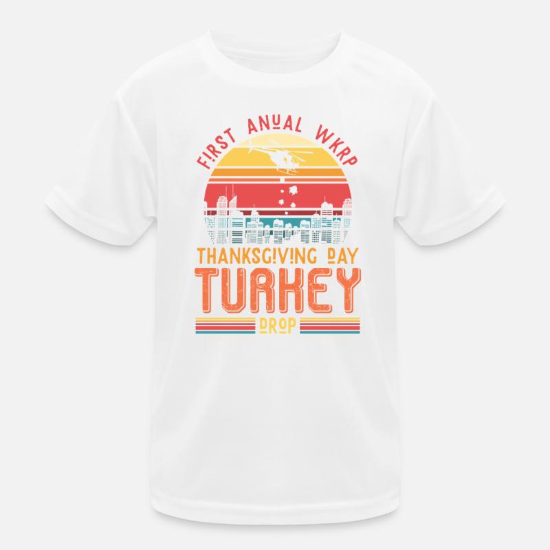 Thanksgiving Turkey Drop Retro Gift Kids Functional T-Shirt