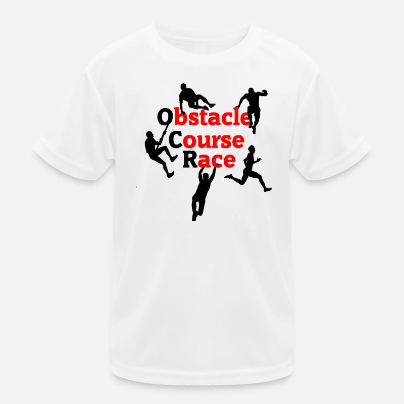 Obstacle Course Race – Red Impact Design Kids Functional T-Shirt