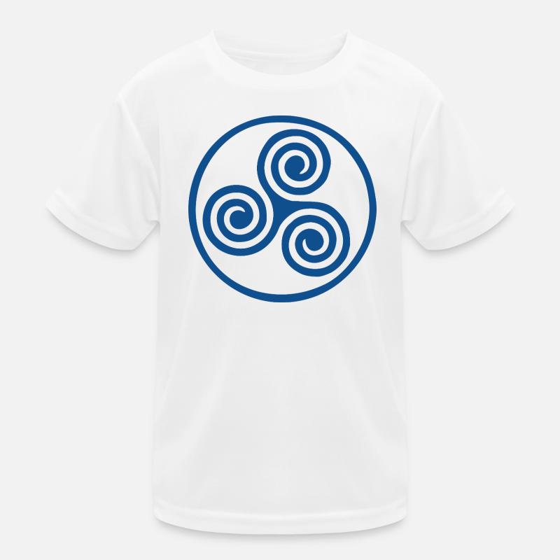 Three Spirals in Circular Crest Kids Functional T-Shirt