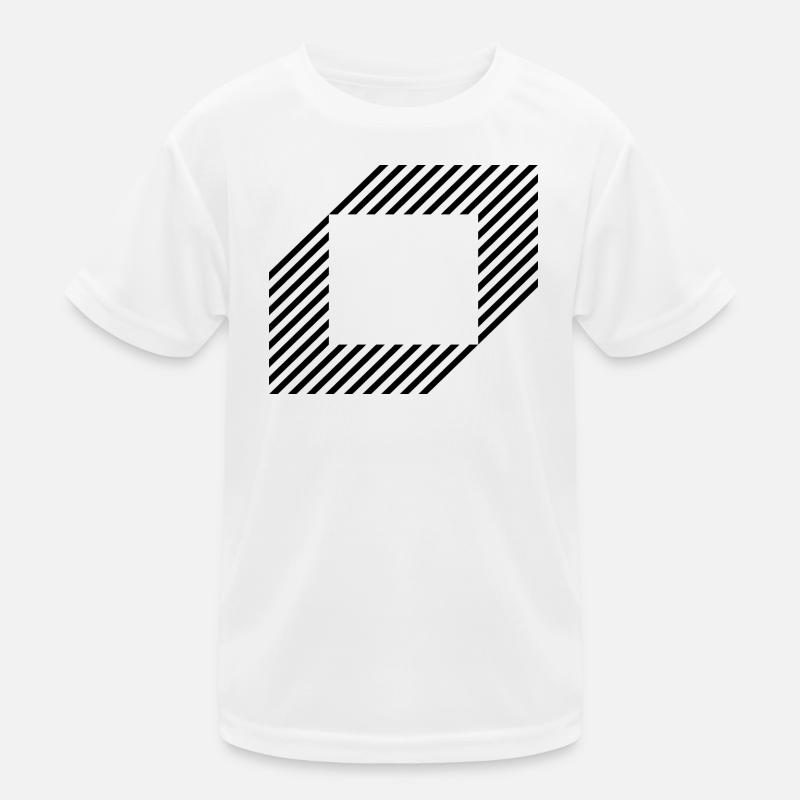 Geometric square out of lines design Kids Functional T-Shirt