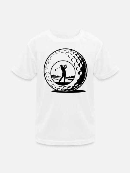 Golfball - Kinder Funktions-T-Shirt - Weiß - Vorne
