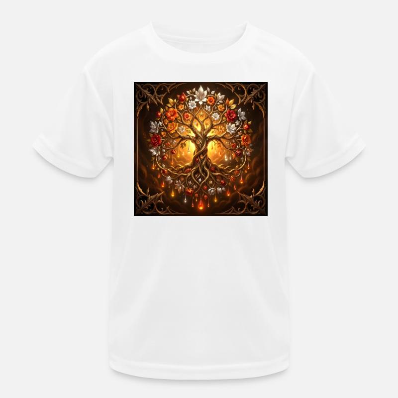 Lumineszierender Lebensbaum Kinder Funktions-T-Shirt