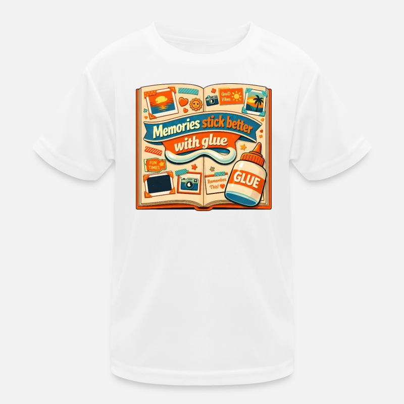 Erinnerungen kleben | Scrapbooking Kinder Funktions-T-Shirt