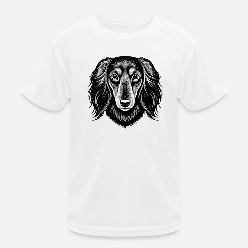 Dackel mit langem Haar Kinder Funktions-T-Shirt