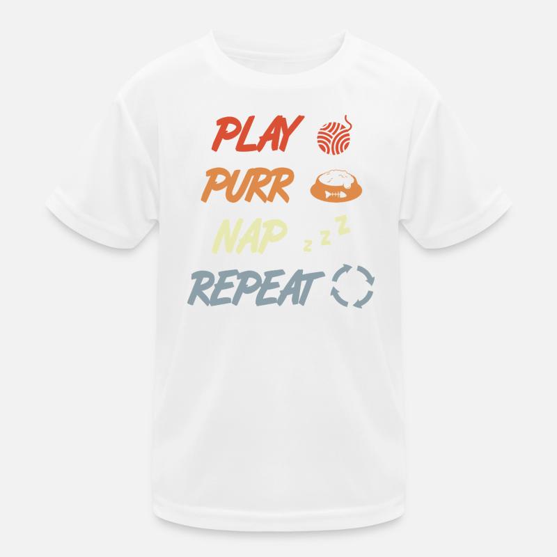 Joue Ronronn, Sommeil, Répéte. T-shirt sport Enfant