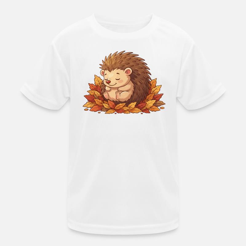 Kuscheliger Igel im Herbstlaub Kinder Funktions-T-Shirt