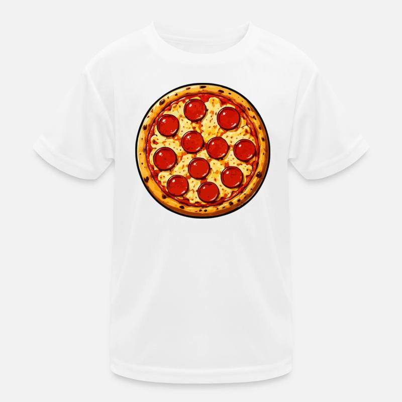 Pepperoni Pizza Illustration Comicstil Kinder Funktions-T-Shirt