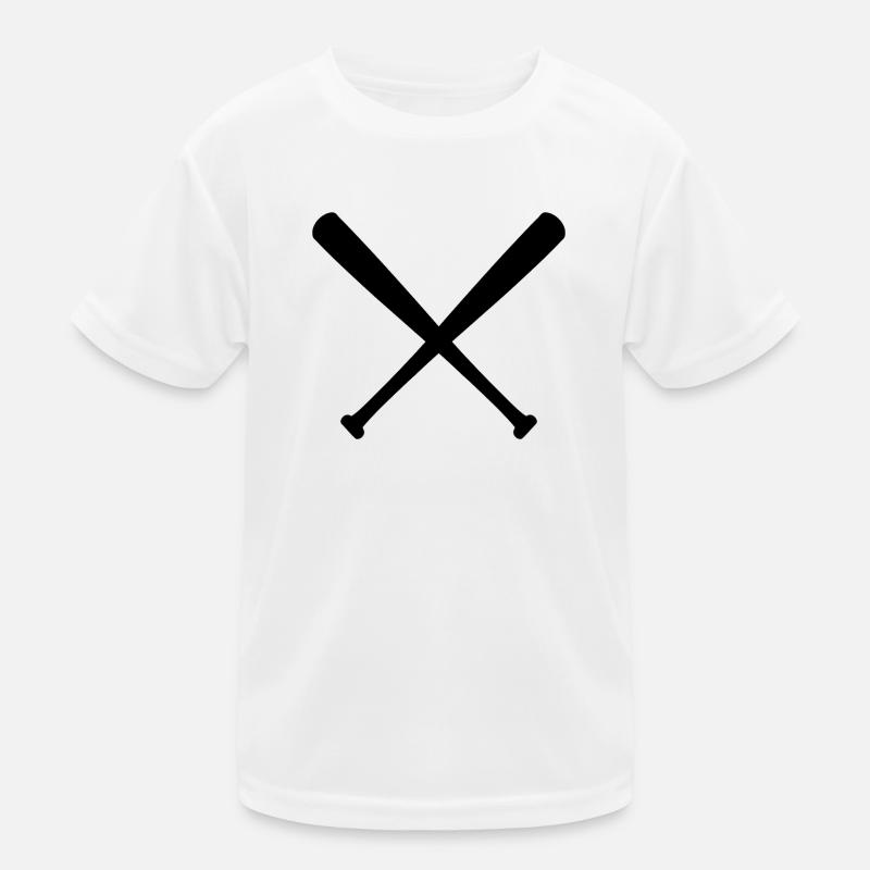 Crossed Baseball Bats Kids Functional T-Shirt