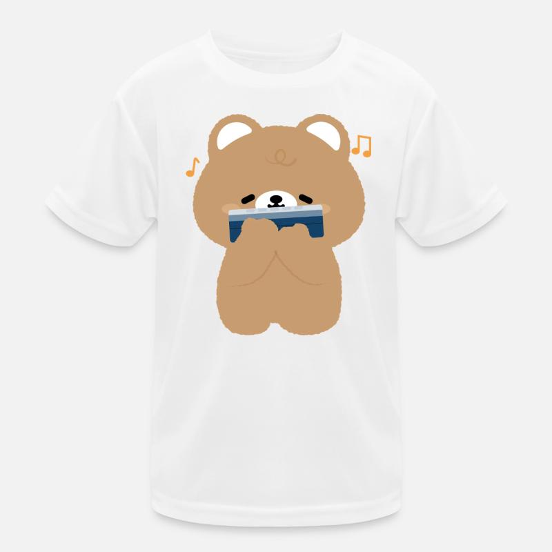Brown Bear Harmonica Kids Functional T-Shirt