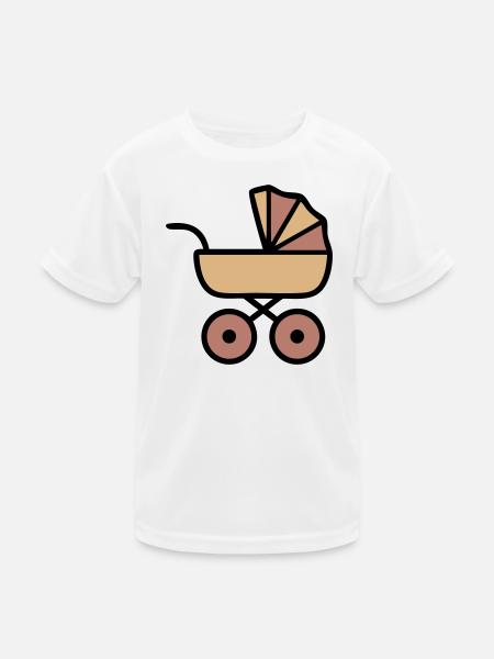 Stroller Baby Boho Icon - Kids Functional T-Shirt - white - Front