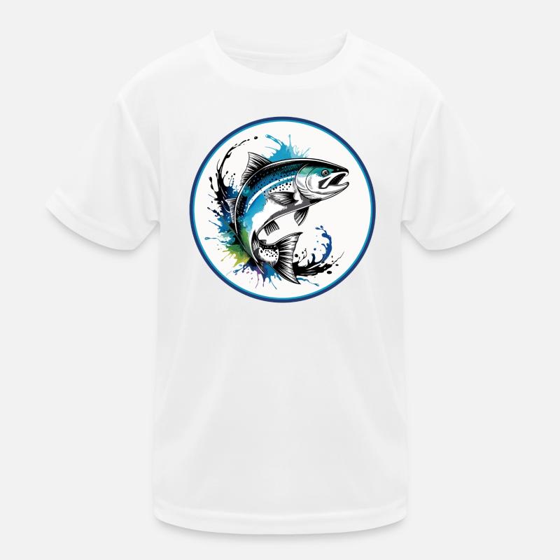 Springender Lachs Kinder Funktions-T-Shirt