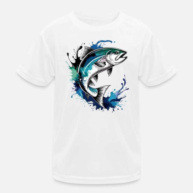 Lachs Sprung Kinder Funktions-T-Shirt
