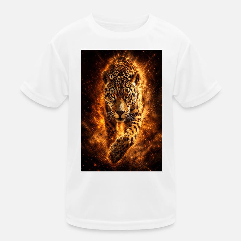 Inferno Leopard Feuer Kinder Funktions-T-Shirt