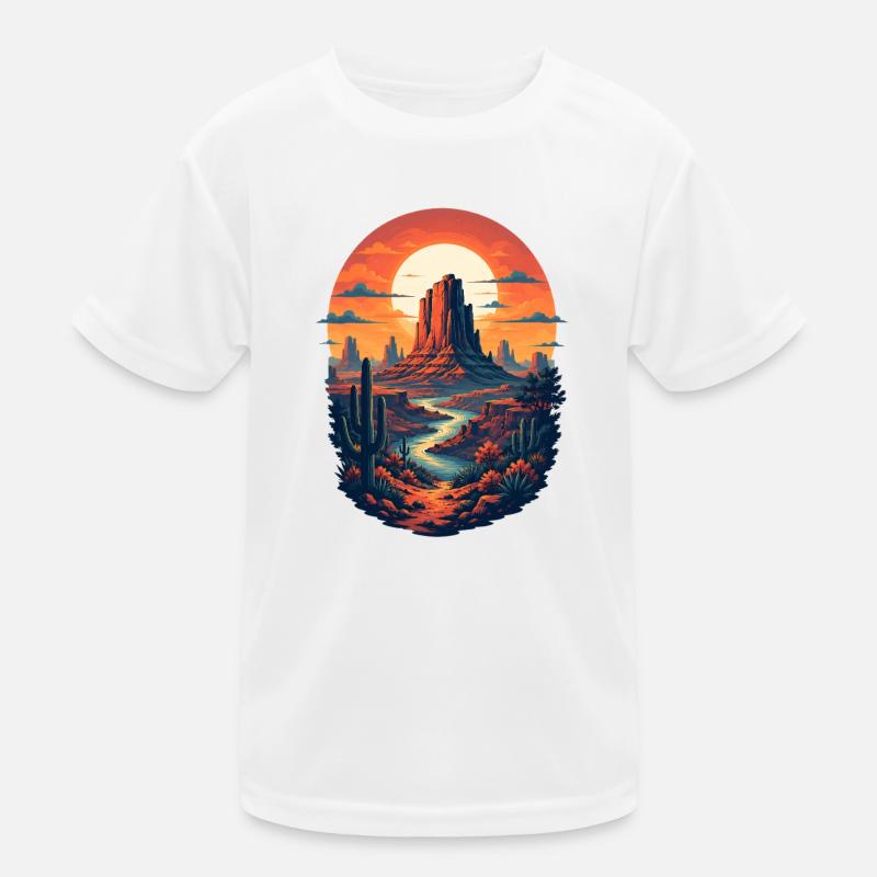 Canyon at sunset Kids Functional T-Shirt