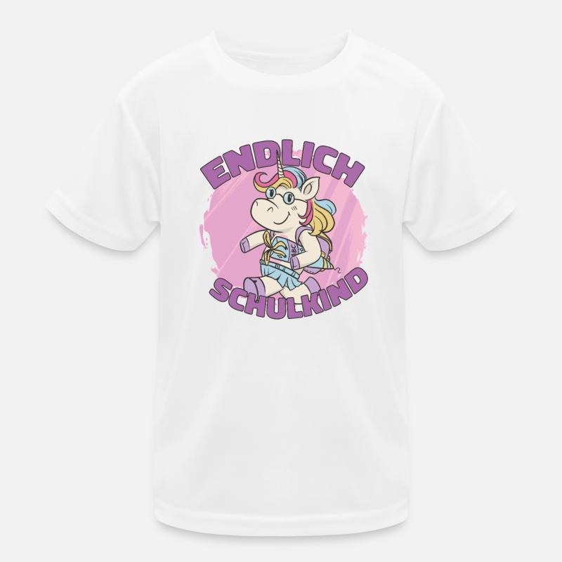 Geschenk Einschulung Endlich Schulkind Kinder Funktions-T-Shirt