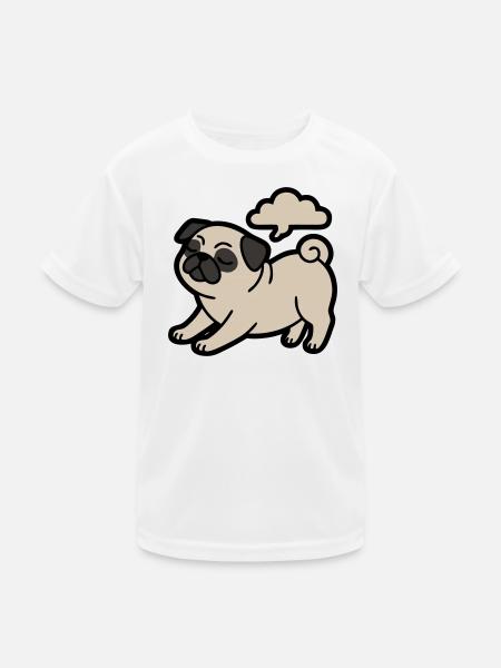 Pug dog qui pète, drôle - T-shirt sport Enfant - blanc - Devant