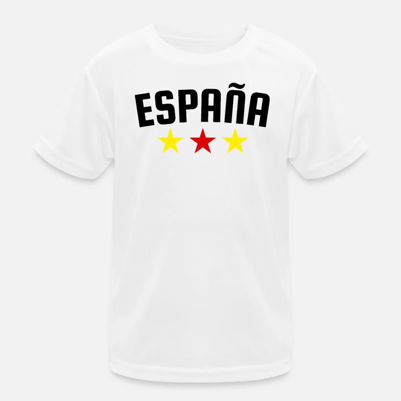 Spain Three Star Design Kids Functional T-Shirt