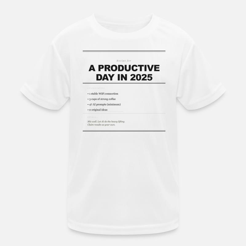 RECIPE FOR A PRODUCTIVE DAY Kids Functional T-Shirt