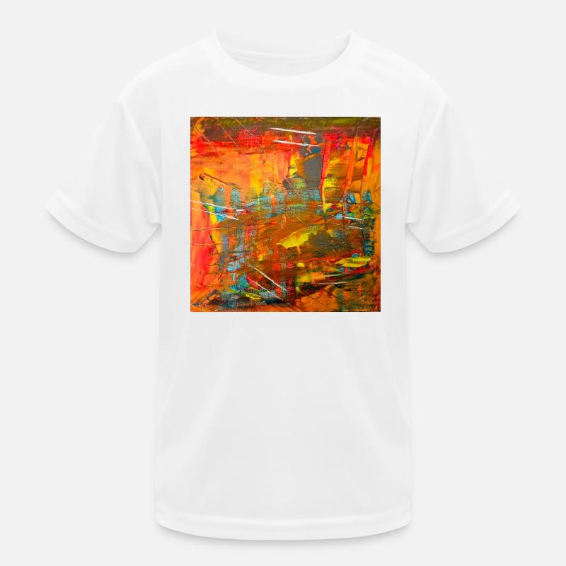 Fire-colored abstract image Kids Functional T-Shirt