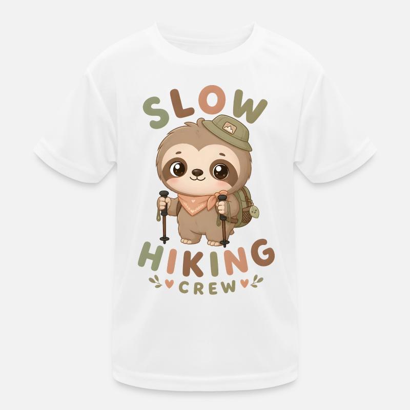 Langsam wandernde Faultier-Crew Kinder Funktions-T-Shirt