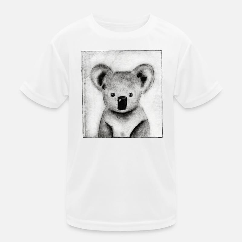 Koala black and white - hand carved artwork Kids Functional T-Shirt