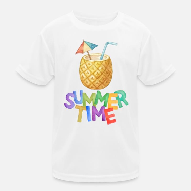 Sommerzeit Ananasgetränk Kinder Funktions-T-Shirt