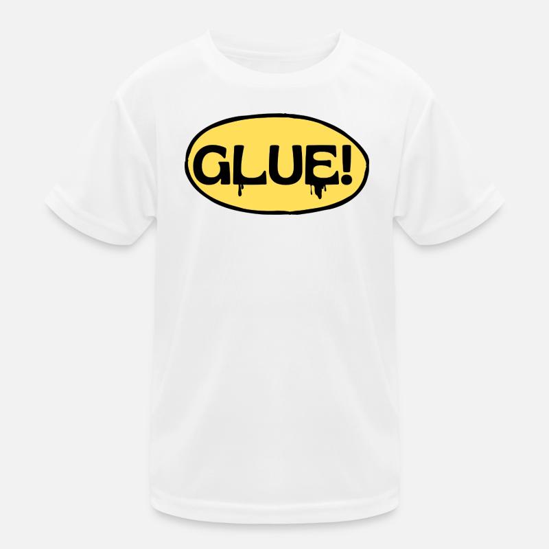 Glue! Gelbes Klebe-Logo Kinder Funktions-T-Shirt