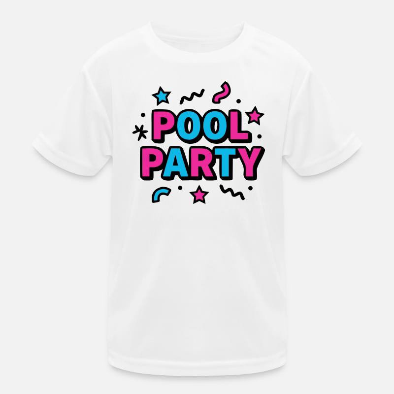 Pool Party 90er Schriftzug Kinder Funktions-T-Shirt