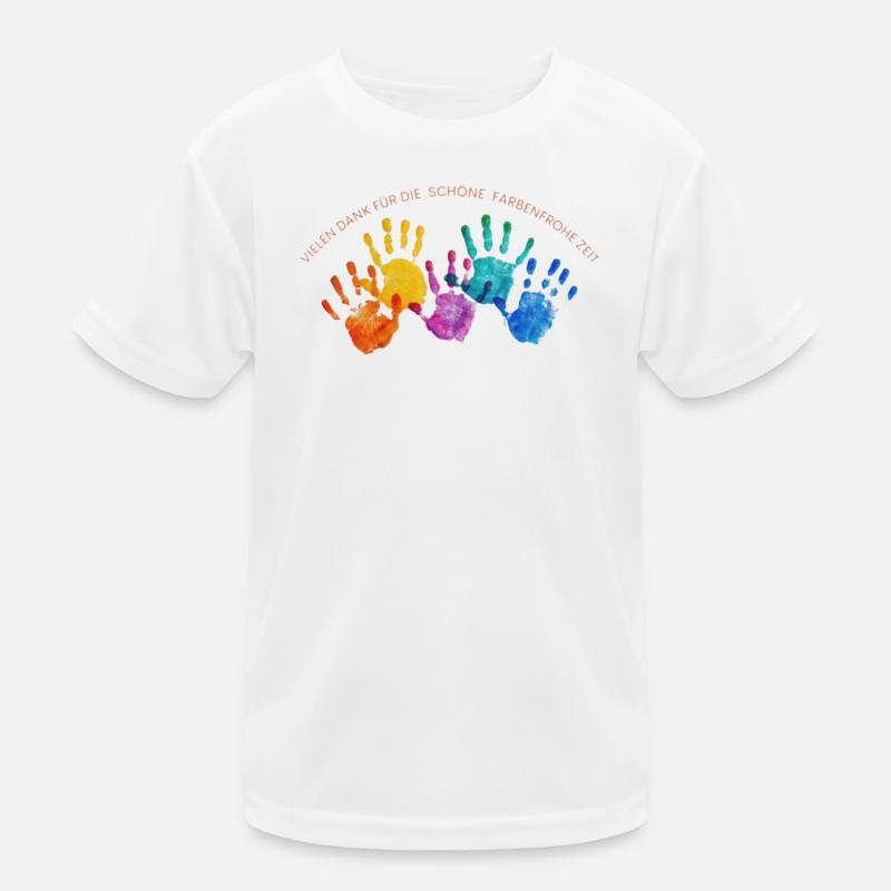 Farbenreiche Handabdrücke Dankzeit Kinder Funktions-T-Shirt