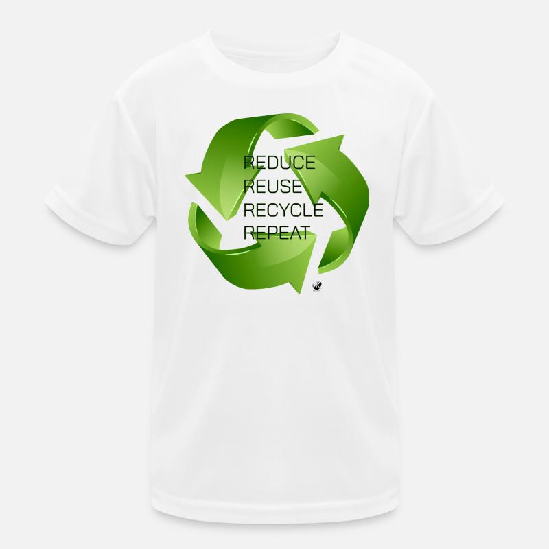 Drei grüne recycling Pfeile Abbildung Kinder Funktions-T-Shirt