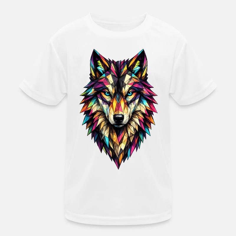Loup géométrique coloré T-shirt sport Enfant