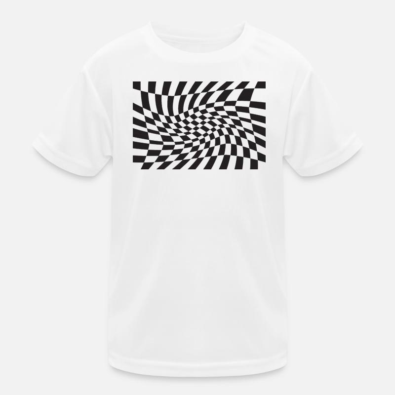 Spirale optique à checker déformé T-shirt sport Enfant