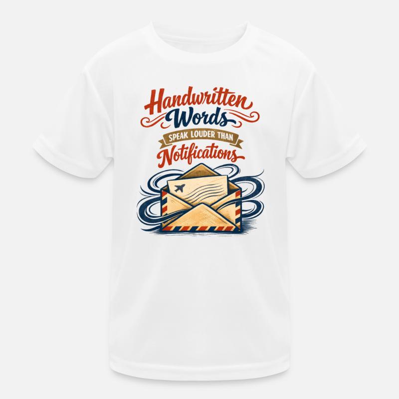 Handwriting instead of push | Snail Mail Kids Functional T-Shirt