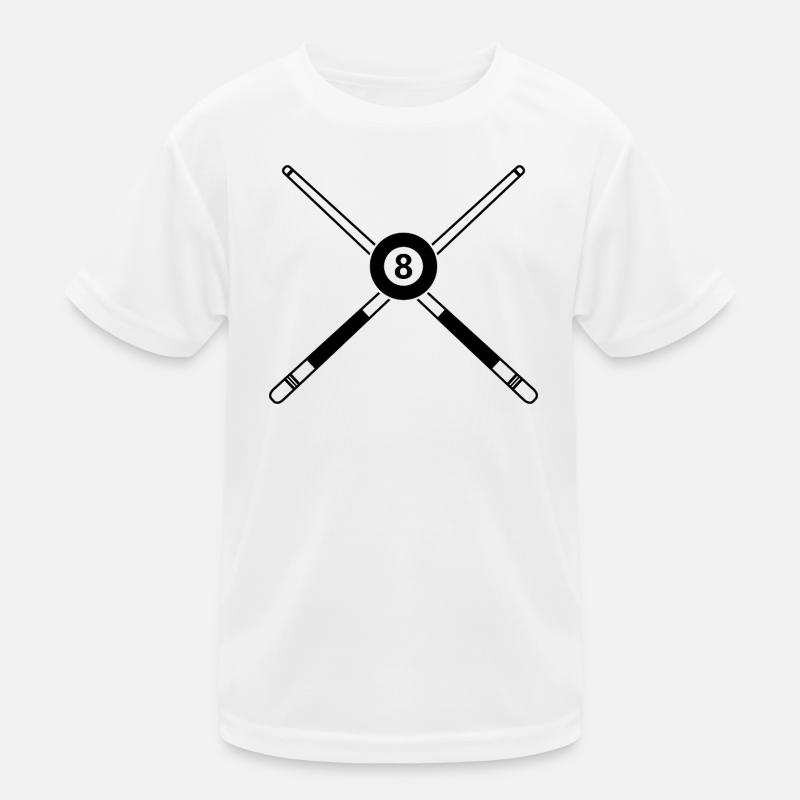 Gekreuzte Billardstäbe Acht-Kugel-Queue Kinder Funktions-T-Shirt