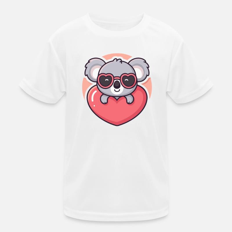 Koalaherz und rosa Brille Kinder Funktions-T-Shirt