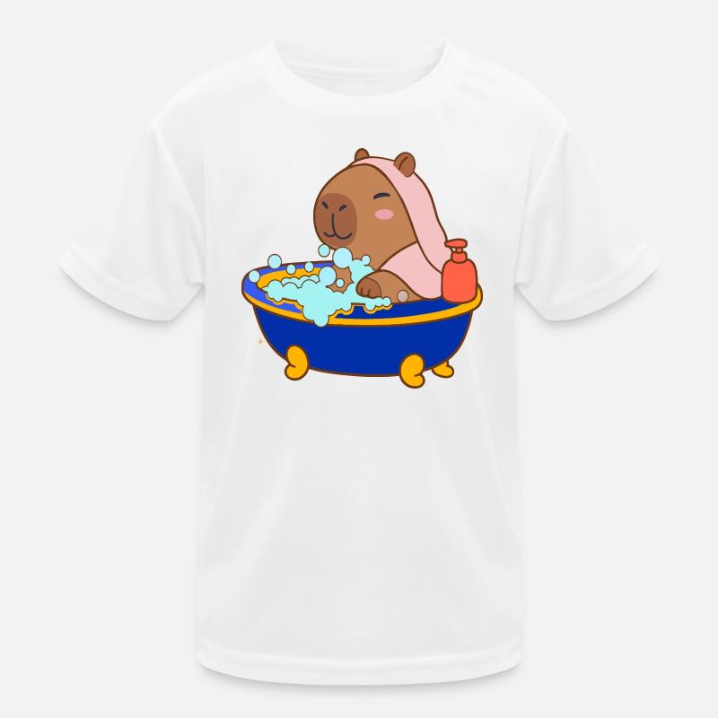 Capybara Schaumbad Cozy Cartoon Splash & Chill Kinder Funktions-T-Shirt