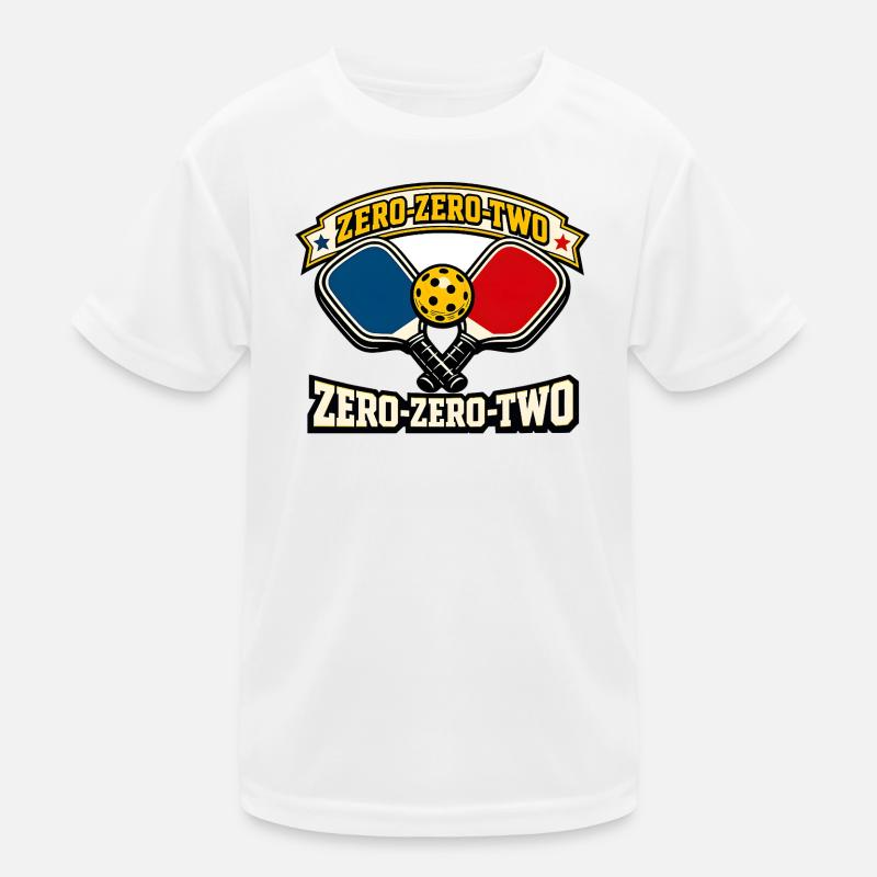 Zero-Zero-Two Paddelball Emblem Kinder Funktions-T-Shirt