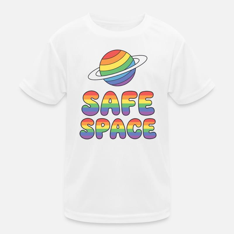 LBGTQIA+ Safe Space Pride Month Sticker - Safe Spa Kids Functional T-Shirt