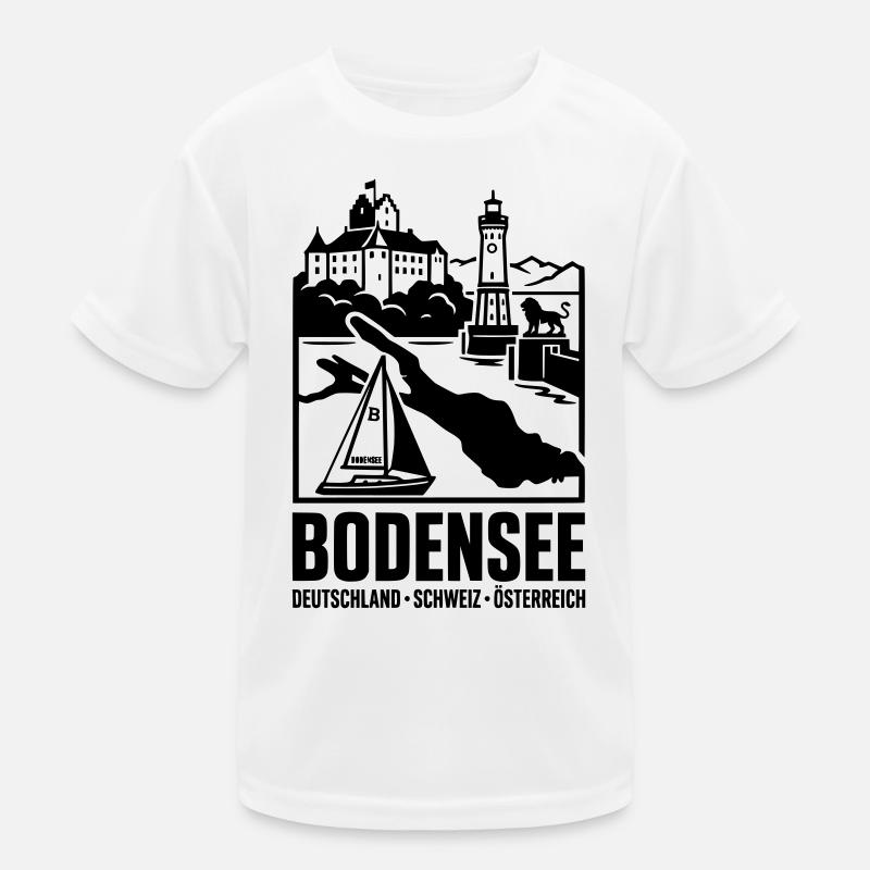 Bodensee Silhouette Wahrzeichen Kinder Funktions-T-Shirt