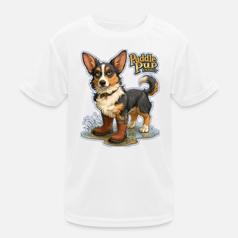 Puddle Pup Energy: Splash Boots Kids Functional T-Shirt