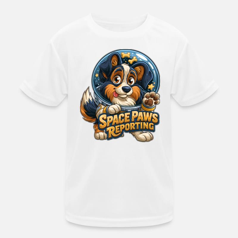 Kosmische Welpen-Weltpfoten-Design Kinder Funktions-T-Shirt